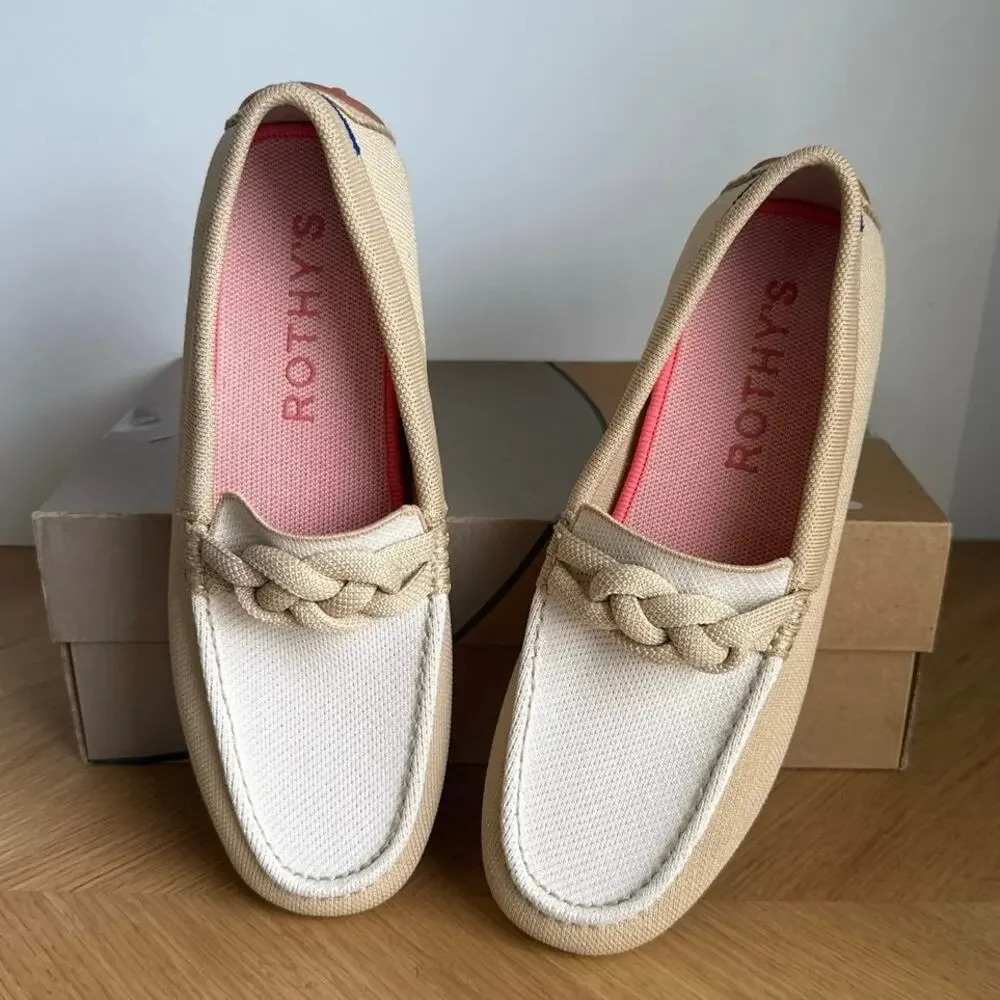 ROTHY’S The Braid Driver ‘Cappuccino’ Women Slip On Loafers- SZ 10 - Picture 1 of 10